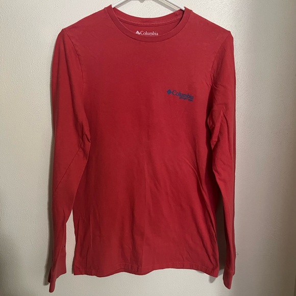 Columbia Other - COLUMBIA SPORTSWEAR Classic Patriotic PFG Long Sleeve T Shirt Red Men's Sz S EUC
